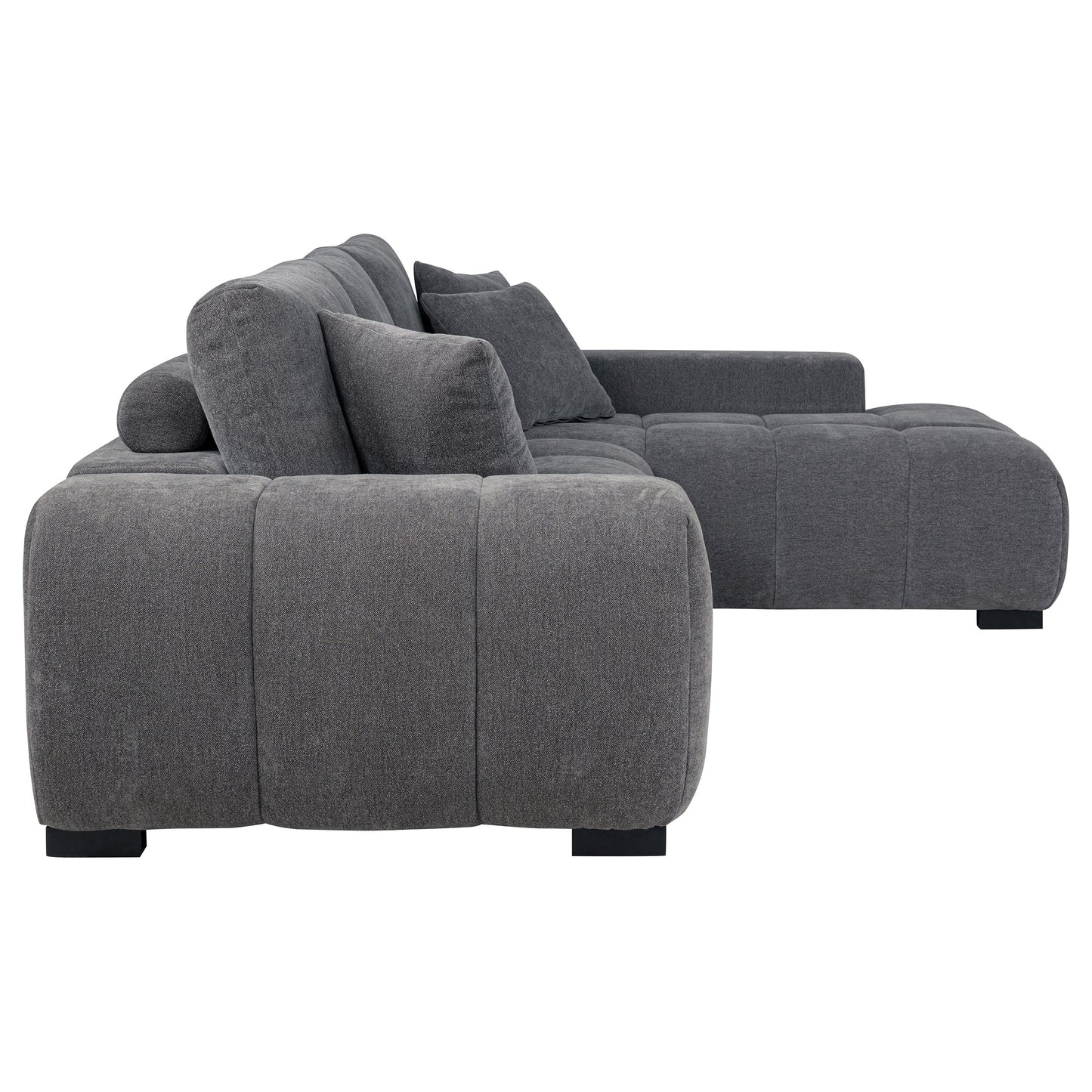 Octavia Upholstered Sectional Chaise Sofa Charcoal Grey - Discount Furniture Connection