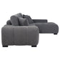 Octavia Upholstered Sectional Chaise Sofa Charcoal Grey - Discount Furniture Connection