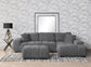 Octavia Upholstered Sectional Chaise Sofa Charcoal Grey - Discount Furniture Connection