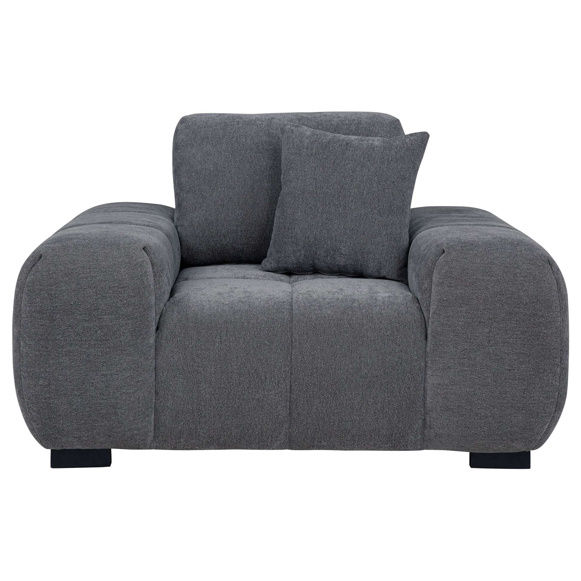 Octavia Upholstered Track Arm Accent Chair Charcoal Grey - Discount Furniture Connection