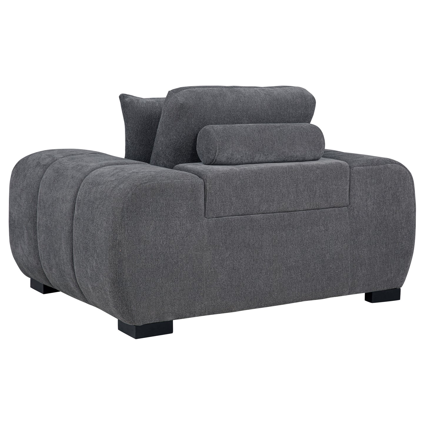 Octavia Upholstered Track Arm Accent Chair Charcoal Grey - Discount Furniture Connection
