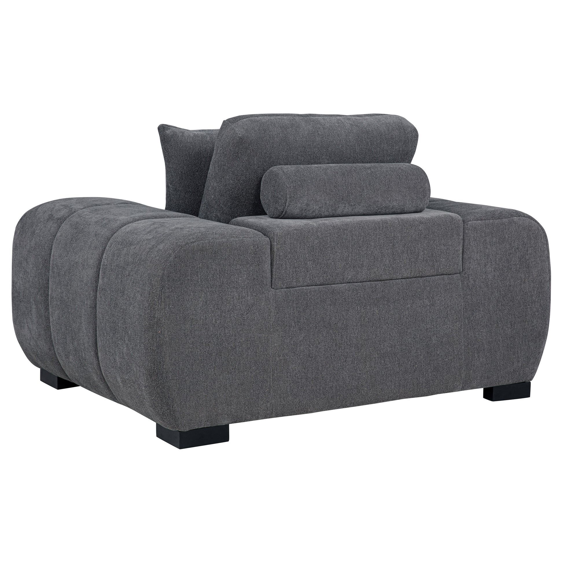 Octavia Upholstered Track Arm Accent Chair Charcoal Grey - Discount Furniture Connection