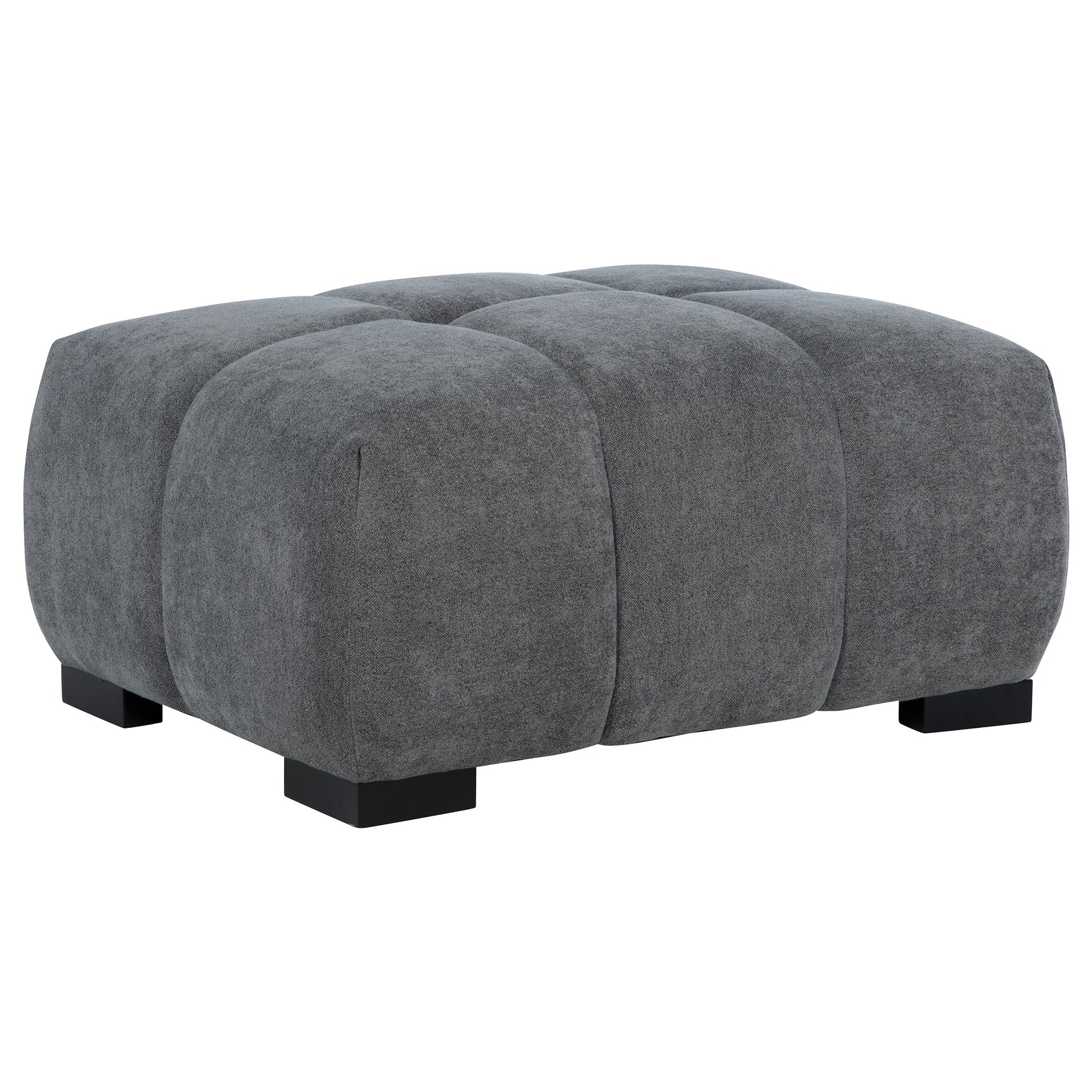 Octavia Upholstered Rectangular Ottoman Charcoal Grey - Discount Furniture Connection