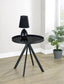 Briggs Round Marble Printed Glass Top End Table Black - Discount Furniture Connection
