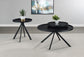 Briggs Round Marble Printed Glass Top End Table Black - Discount Furniture Connection
