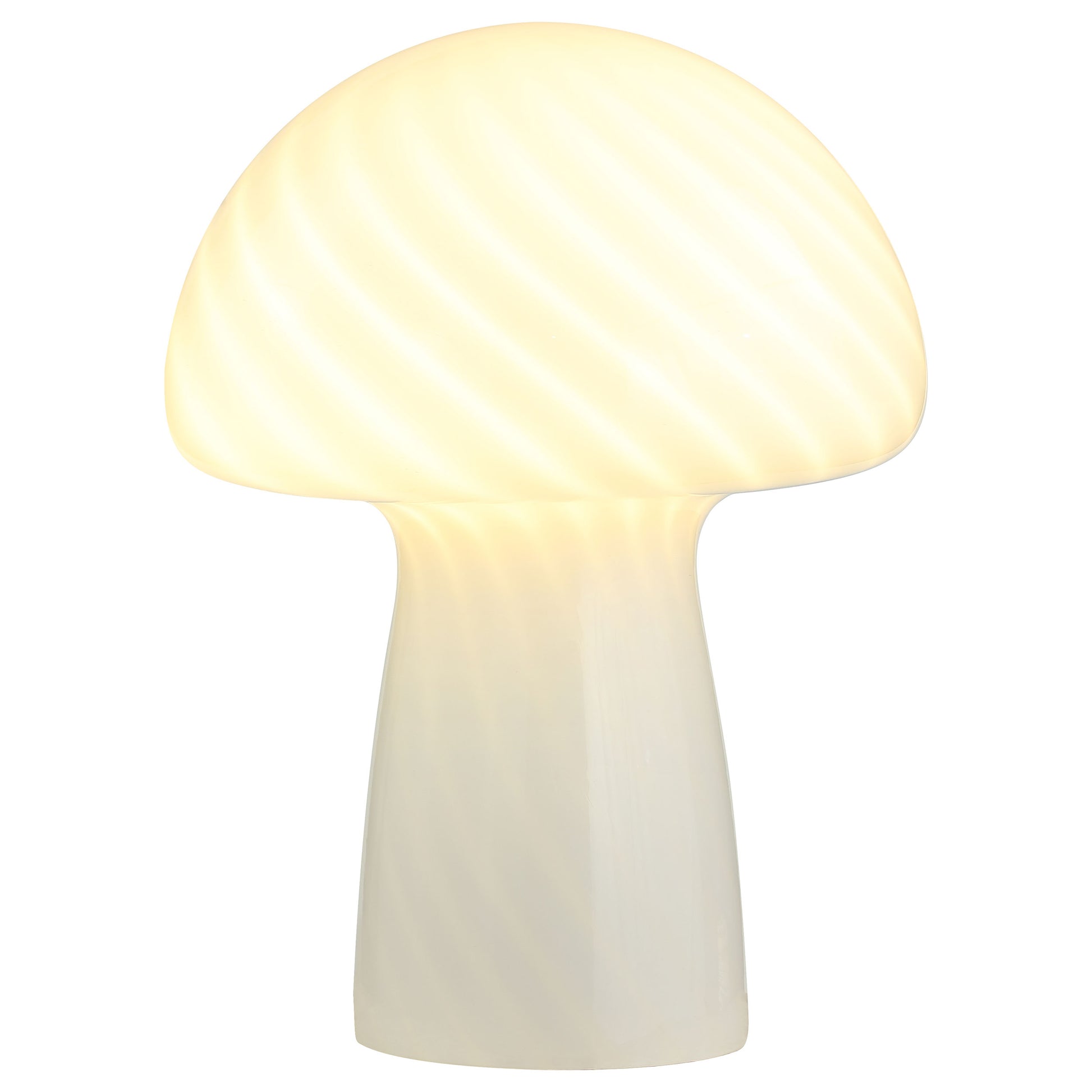 Kanaby Mushroom Shaped Glass Bedside Table Lamp White - Discount Furniture Connection