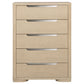 Ladera 5-drawer Bedroom Chest of Drawers Light Elm - Discount Furniture Connection