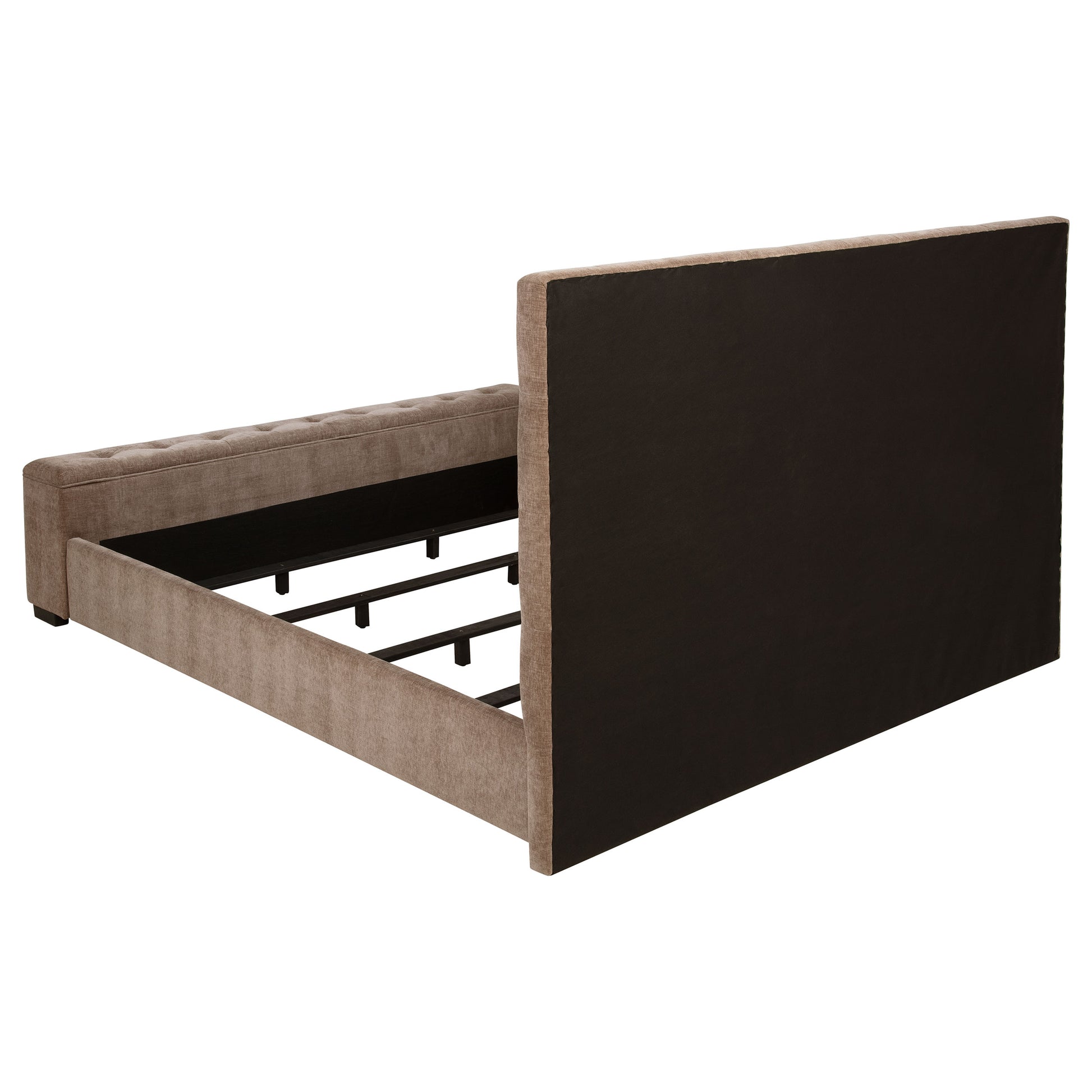 Senna Upholstered Eastern King Audio Flame Visualizer Bed Brown - Discount Furniture Connection