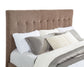 Senna Upholstered California King Audio Flame Visualizer Bed Brown - Discount Furniture Connection