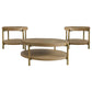 Arini 3-piece Round Coffee and End Table Set Sand Wash - Discount Furniture Connection