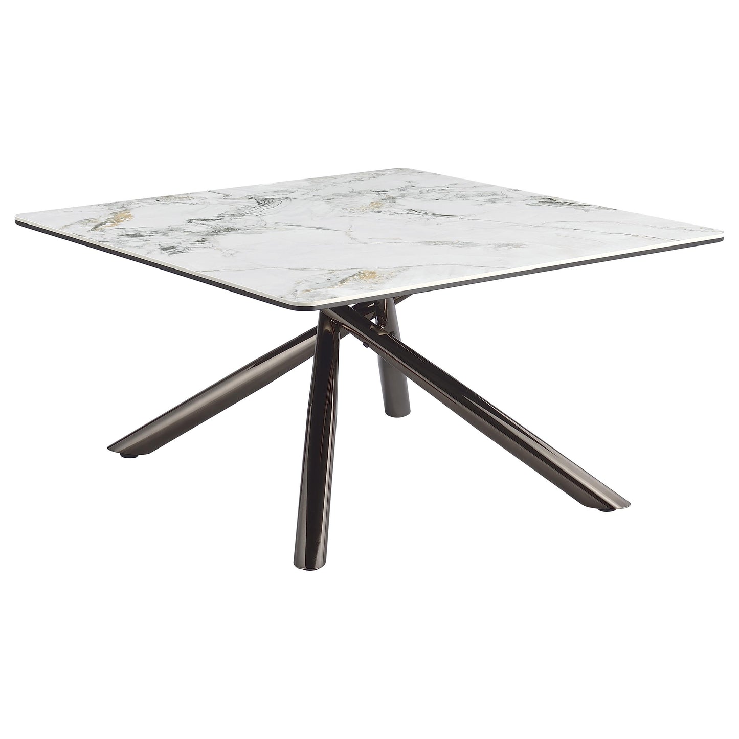 Carvell Square Sintered Stone Top Coffee Table Mirage White - Discount Furniture Connection