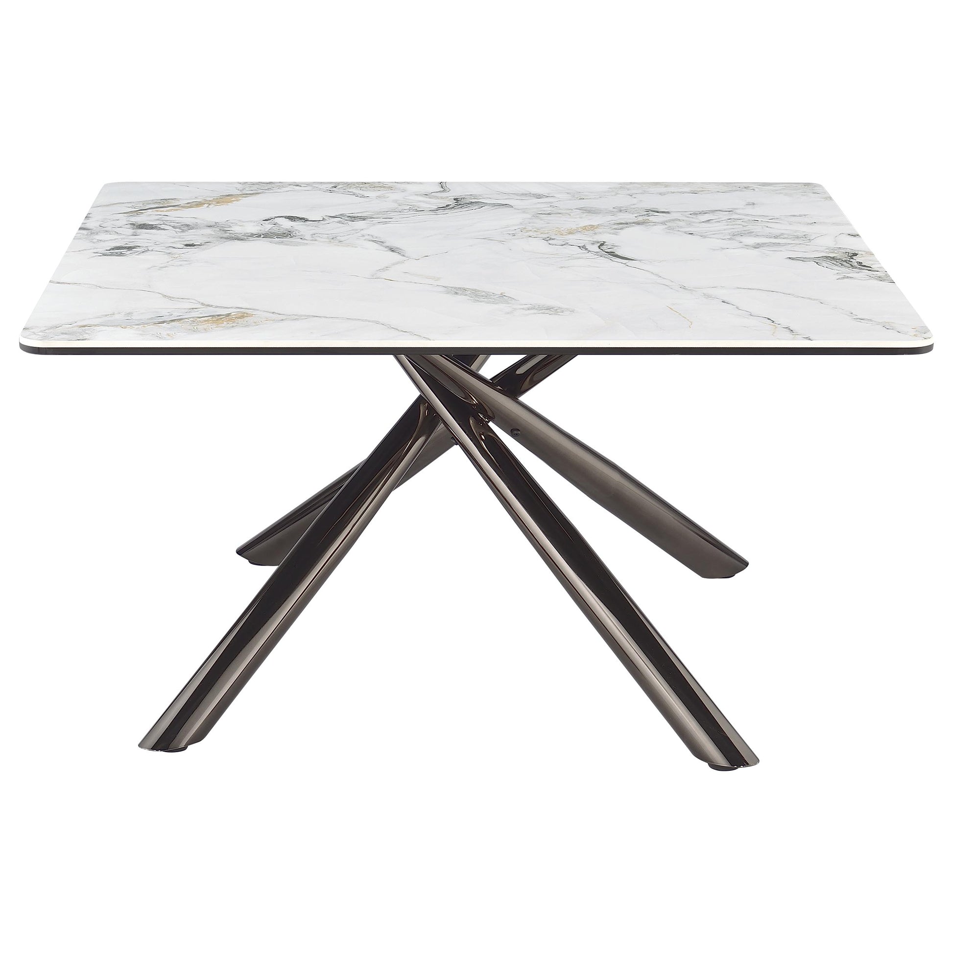 Carvell Square Sintered Stone Top Coffee Table Mirage White - Discount Furniture Connection