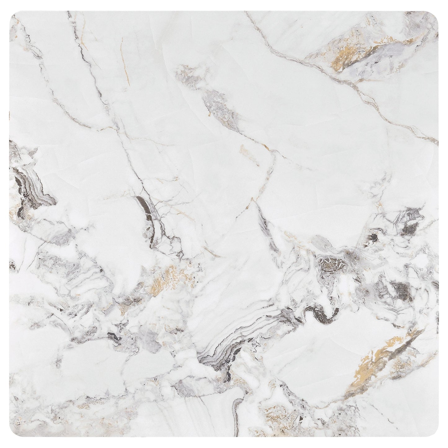 Carvell Square Sintered Stone Top Coffee Table Mirage White - Discount Furniture Connection