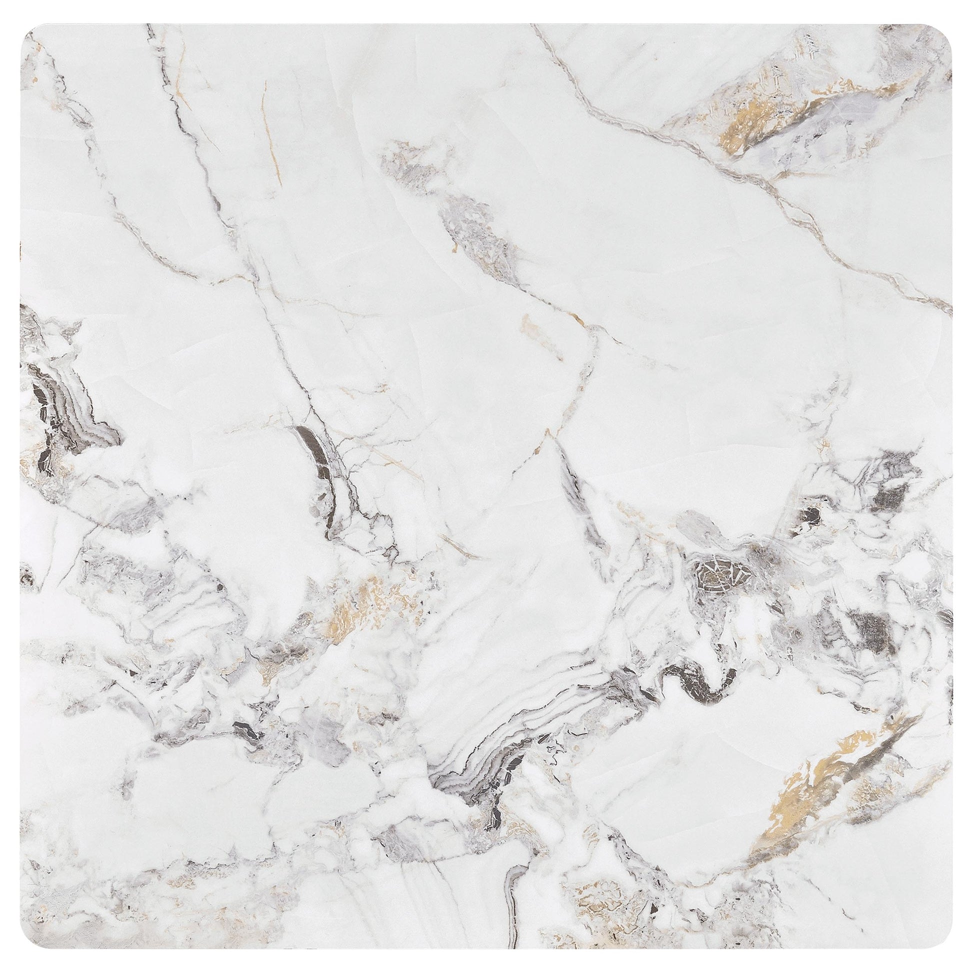 Carvell Square Sintered Stone Top Coffee Table Mirage White - Discount Furniture Connection