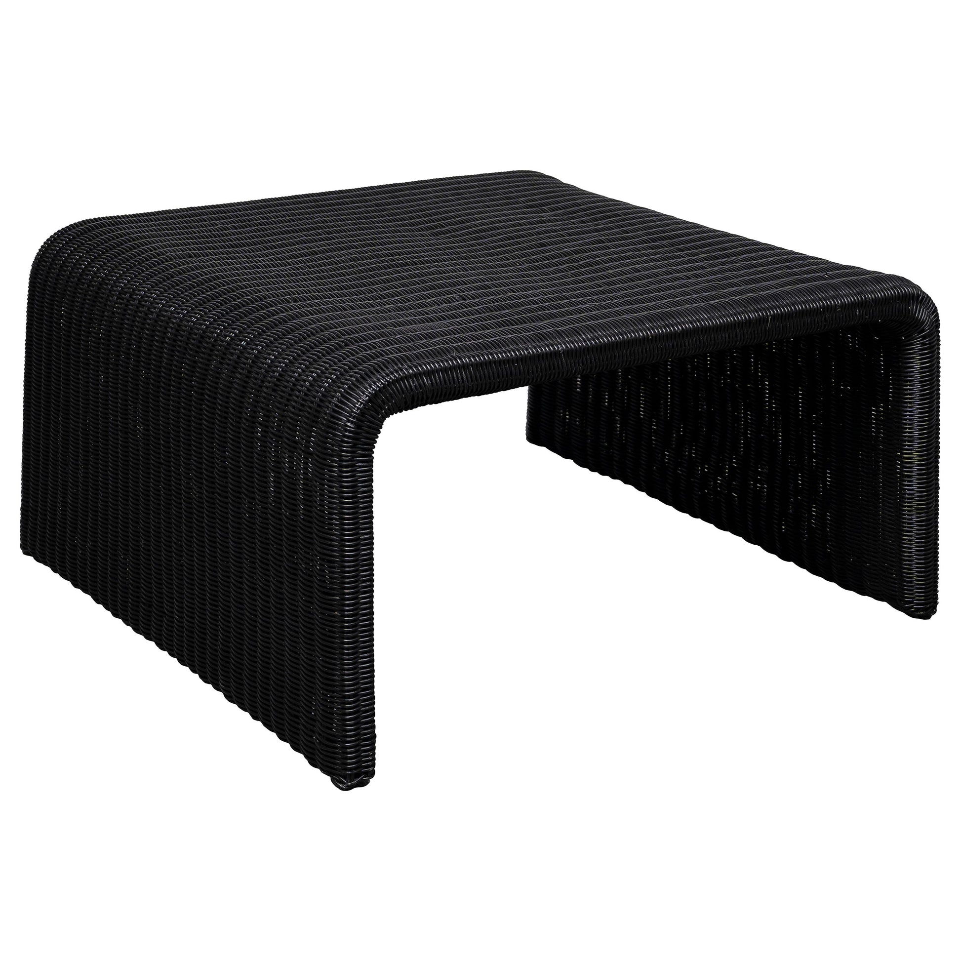 Cahya 2-piece Rattan Coffee and End Table Set Black - Discount Furniture Connection