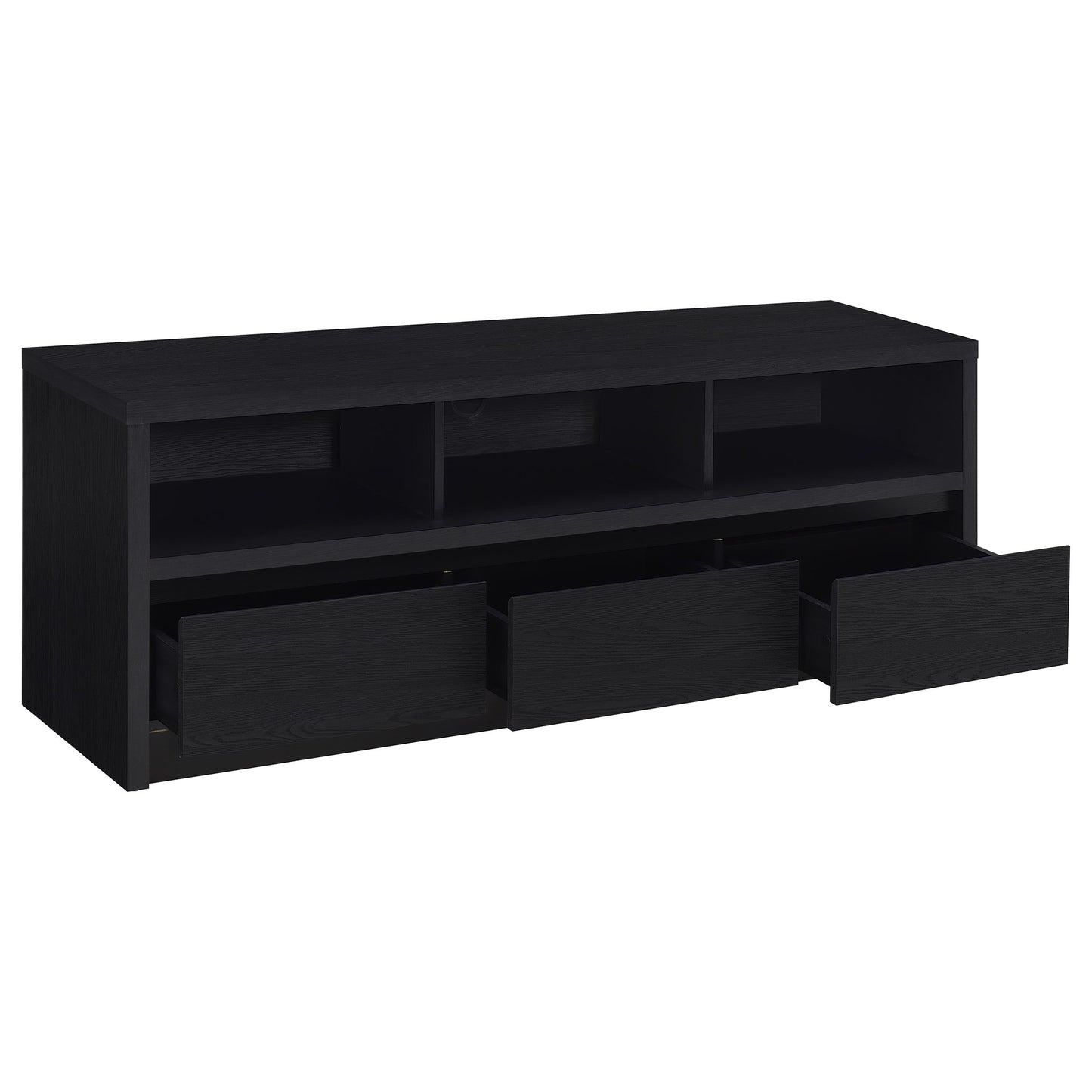 Rutland 59-inch 3-drawer TV Stand Media Console Black - Discount Furniture Connection
