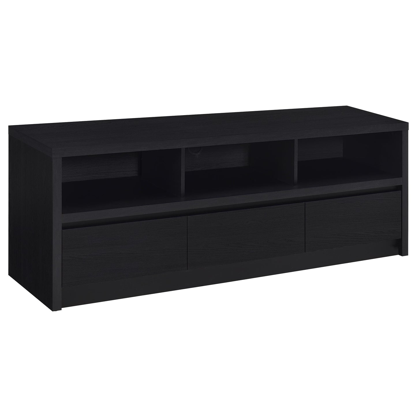 Rutland 59-inch 3-drawer TV Stand Media Console Black - Discount Furniture Connection