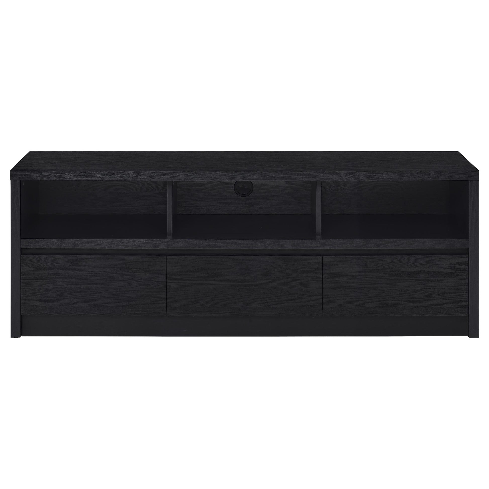 Rutland 59-inch 3-drawer TV Stand Media Console Black - Discount Furniture Connection