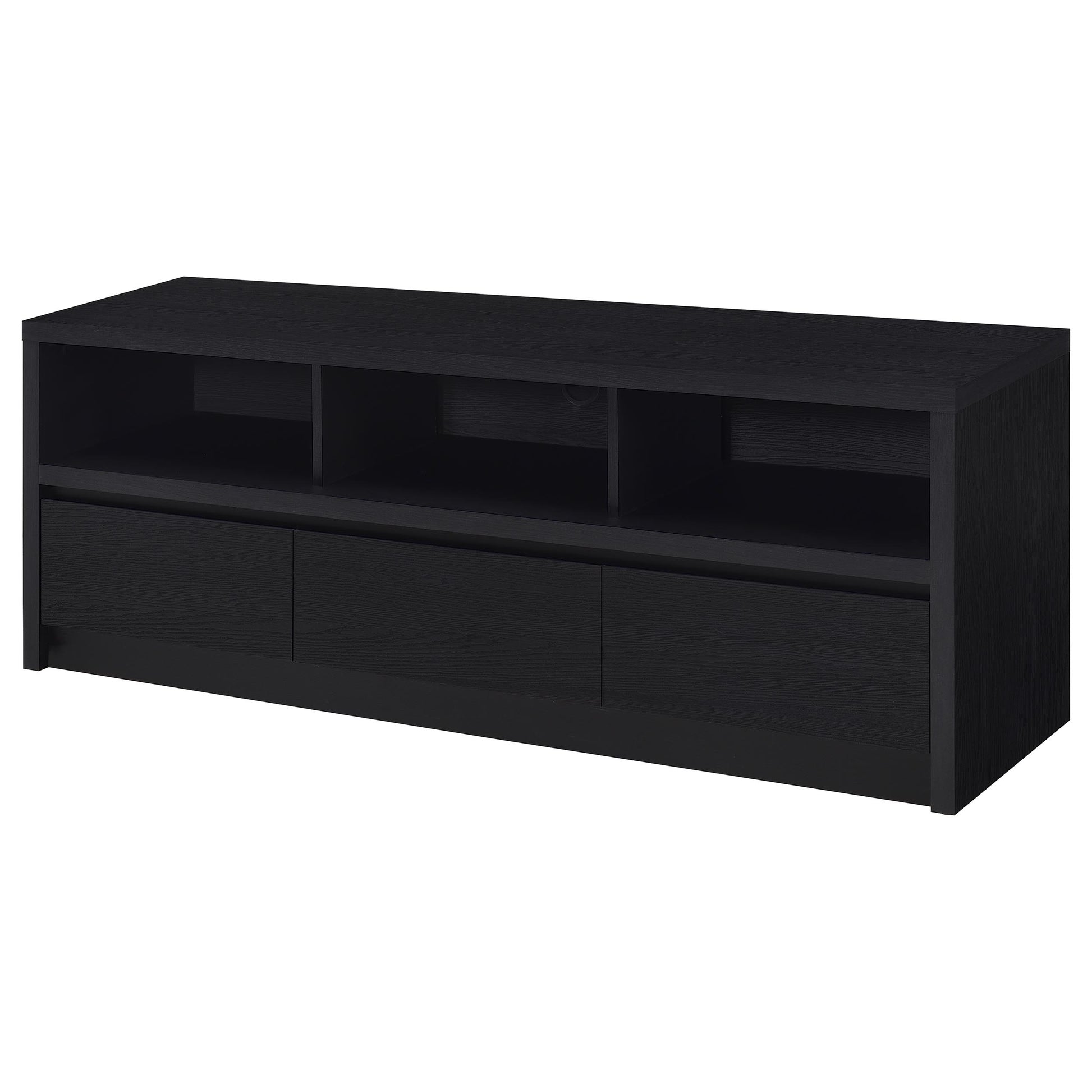 Rutland 59-inch 3-drawer TV Stand Media Console Black - Discount Furniture Connection
