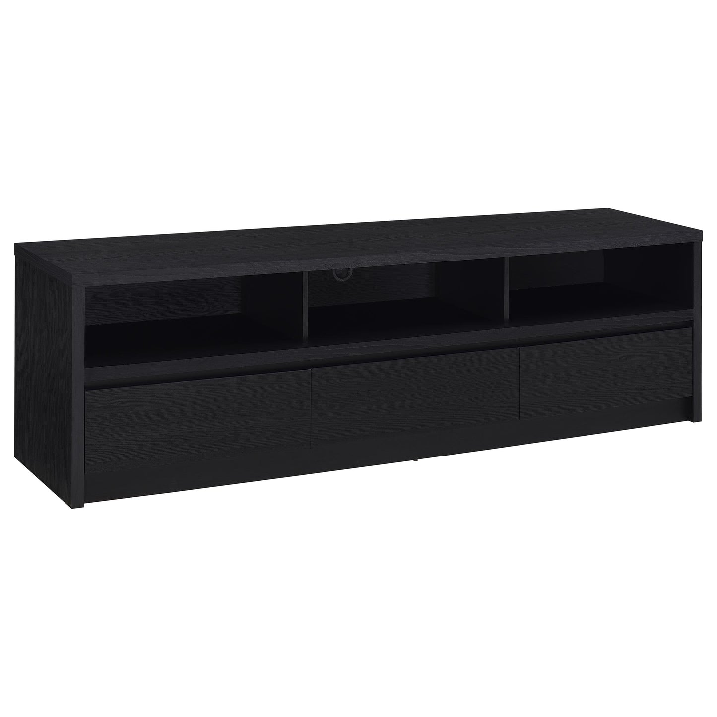 Rutland 78-inch 3-drawer TV Stand Media Console Black - Discount Furniture Connection