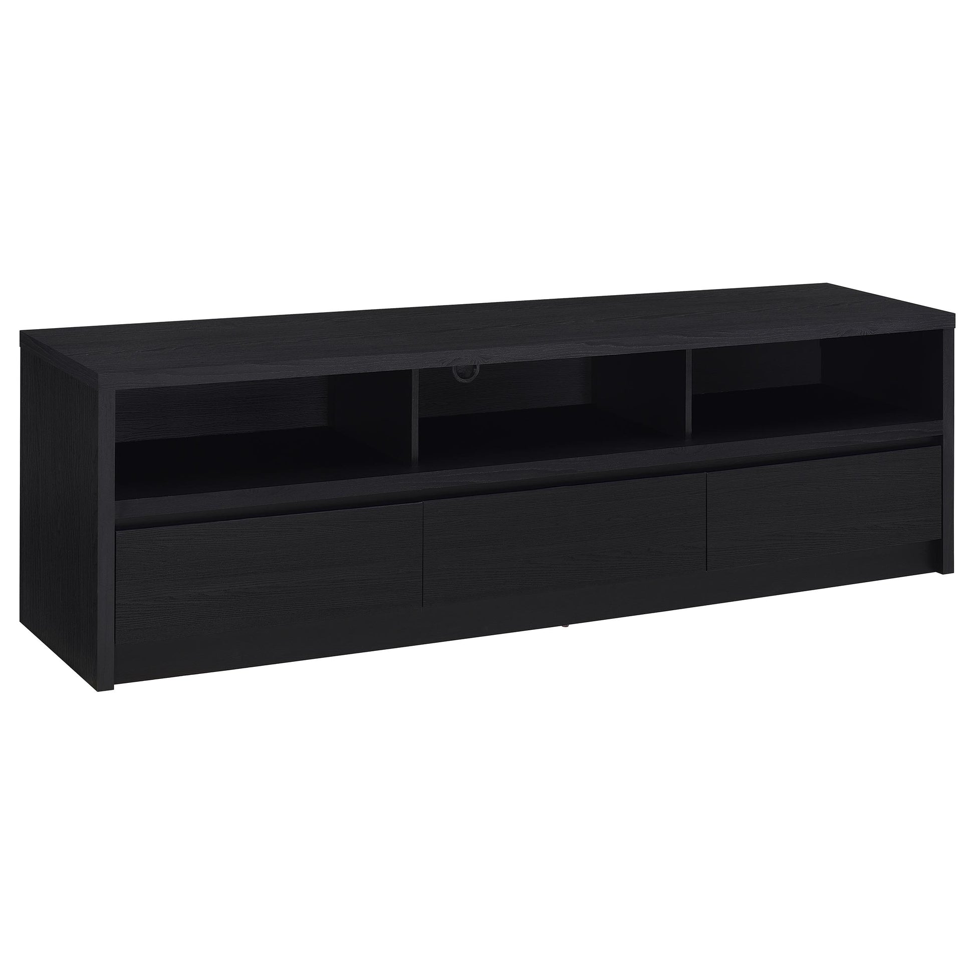Rutland 78-inch 3-drawer TV Stand Media Console Black - Discount Furniture Connection