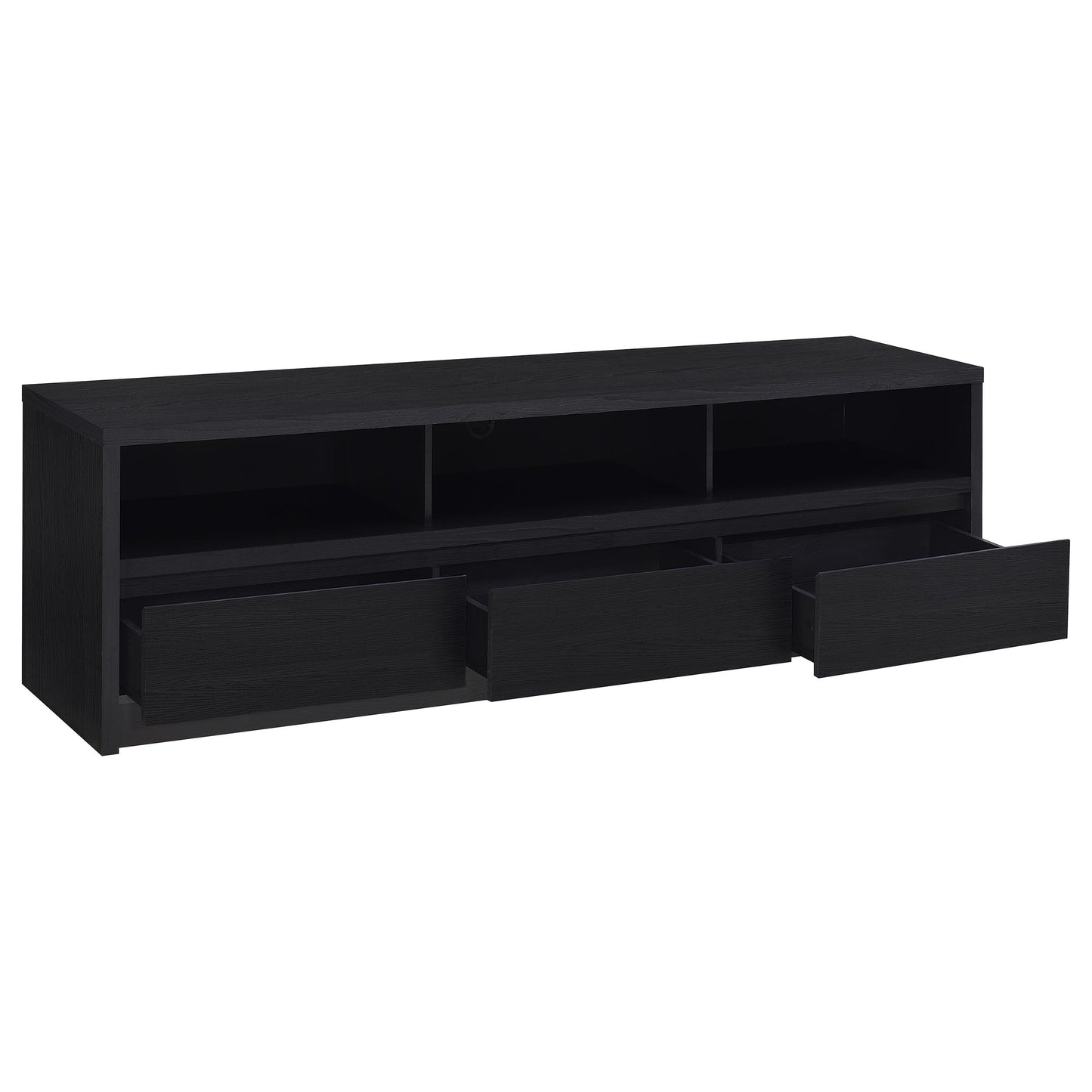 Rutland 78-inch 3-drawer TV Stand Media Console Black - Discount Furniture Connection