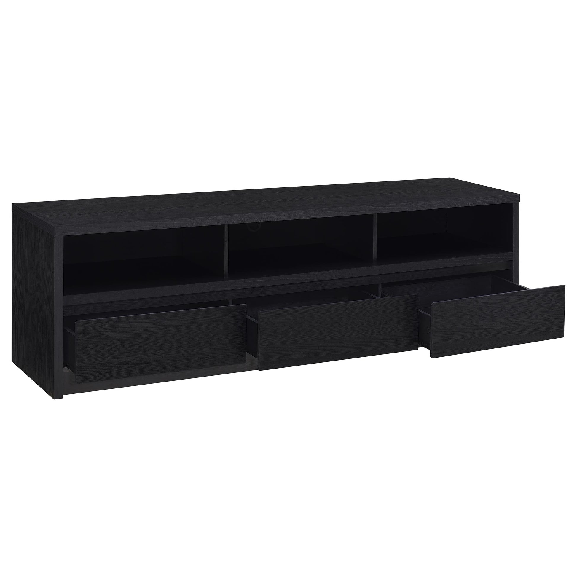Rutland 78-inch 3-drawer TV Stand Media Console Black - Discount Furniture Connection