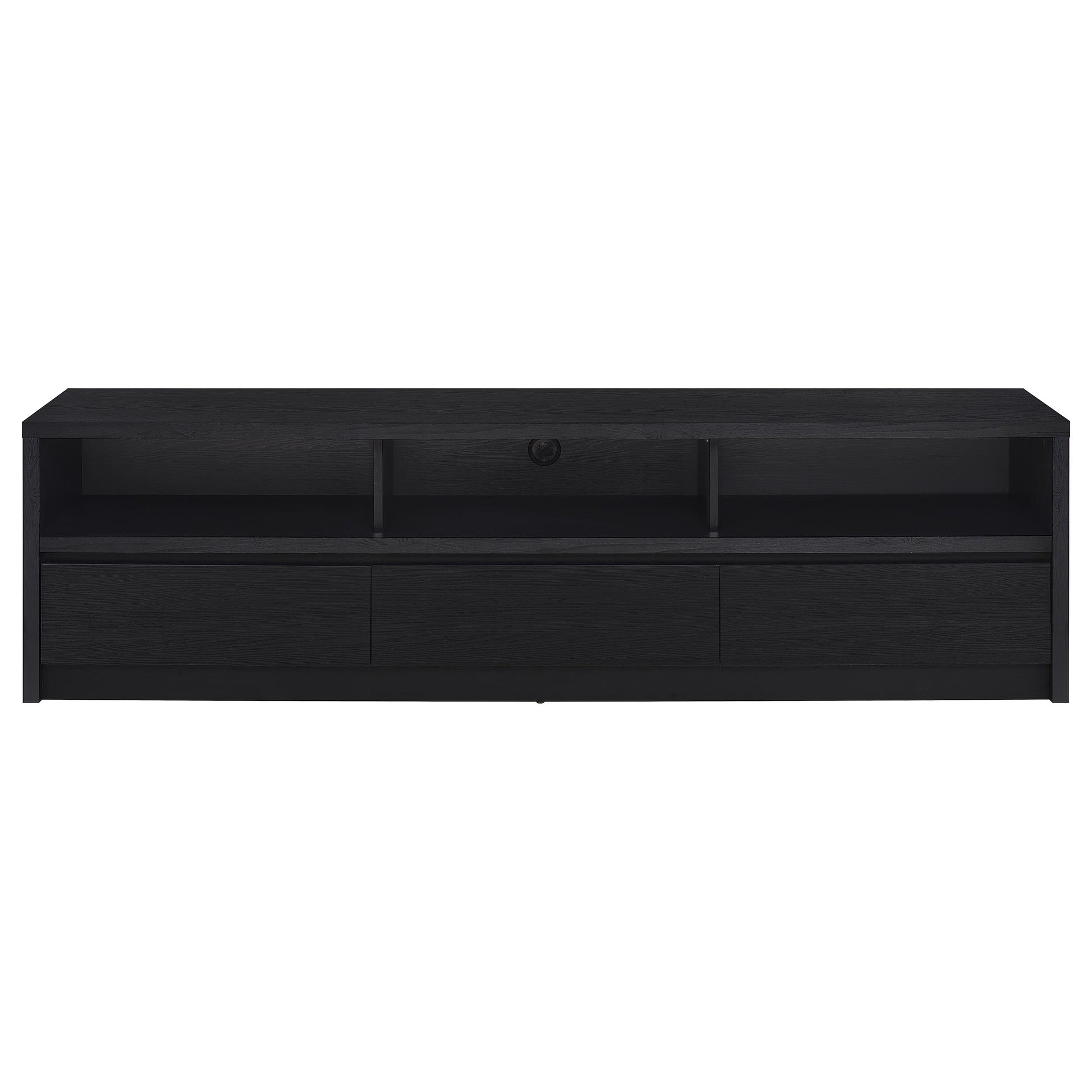 Rutland 78-inch 3-drawer TV Stand Media Console Black - Discount Furniture Connection