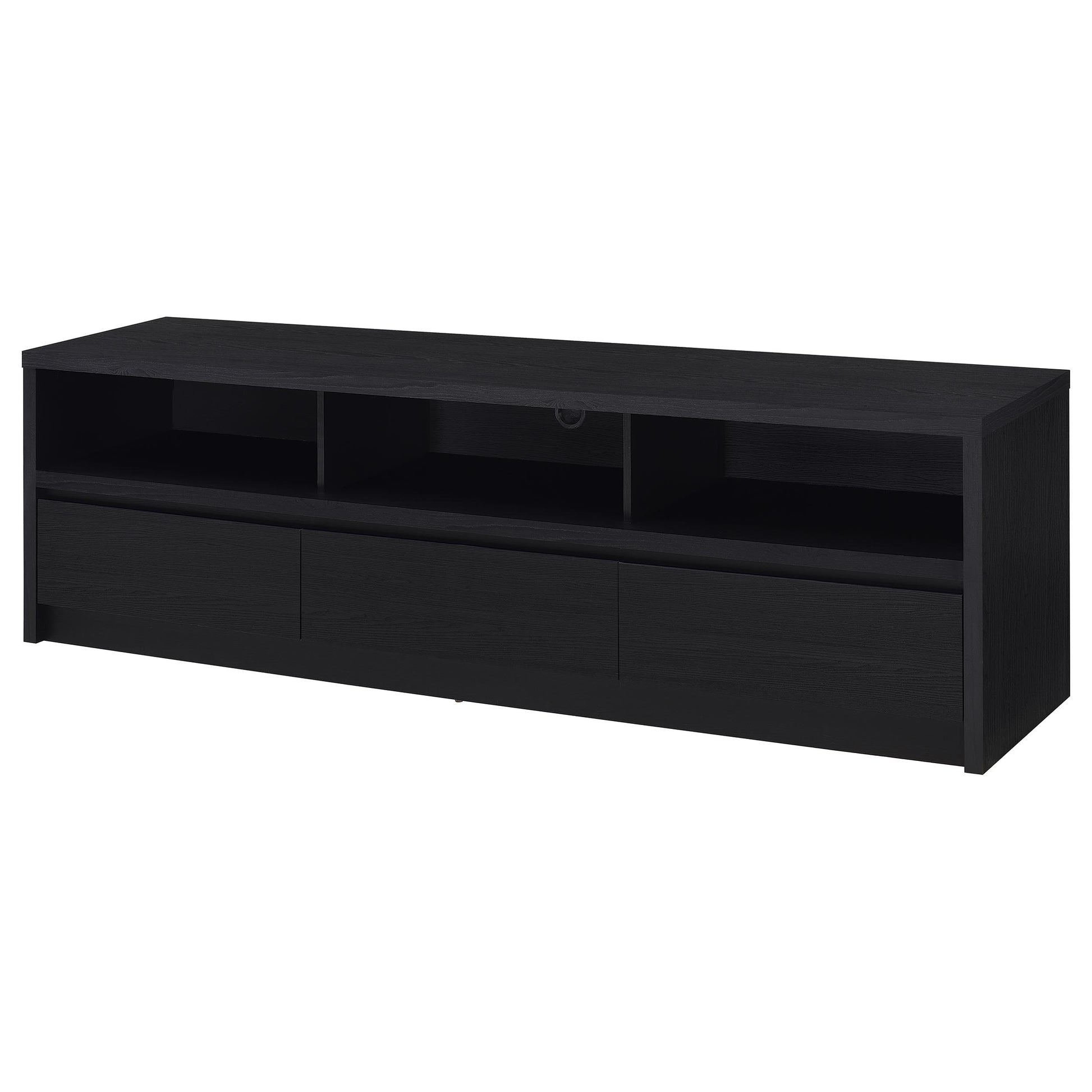 Rutland 78-inch 3-drawer TV Stand Media Console Black - Discount Furniture Connection