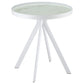 Briggs Round Marble Printed Glass Top End Side Table White - Discount Furniture Connection