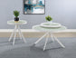 Briggs Round Marble Printed Glass Top End Side Table White - Discount Furniture Connection