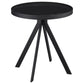 Briggs Round Marble Printed Glass Top End Table Black - Discount Furniture Connection