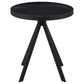 Briggs Round Marble Printed Glass Top End Table Black - Discount Furniture Connection