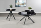 Briggs Round Marble Printed Glass Top End Table Black - Discount Furniture Connection