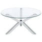 Kenzie 3-piece Round Coffee and End Table Set Chrome