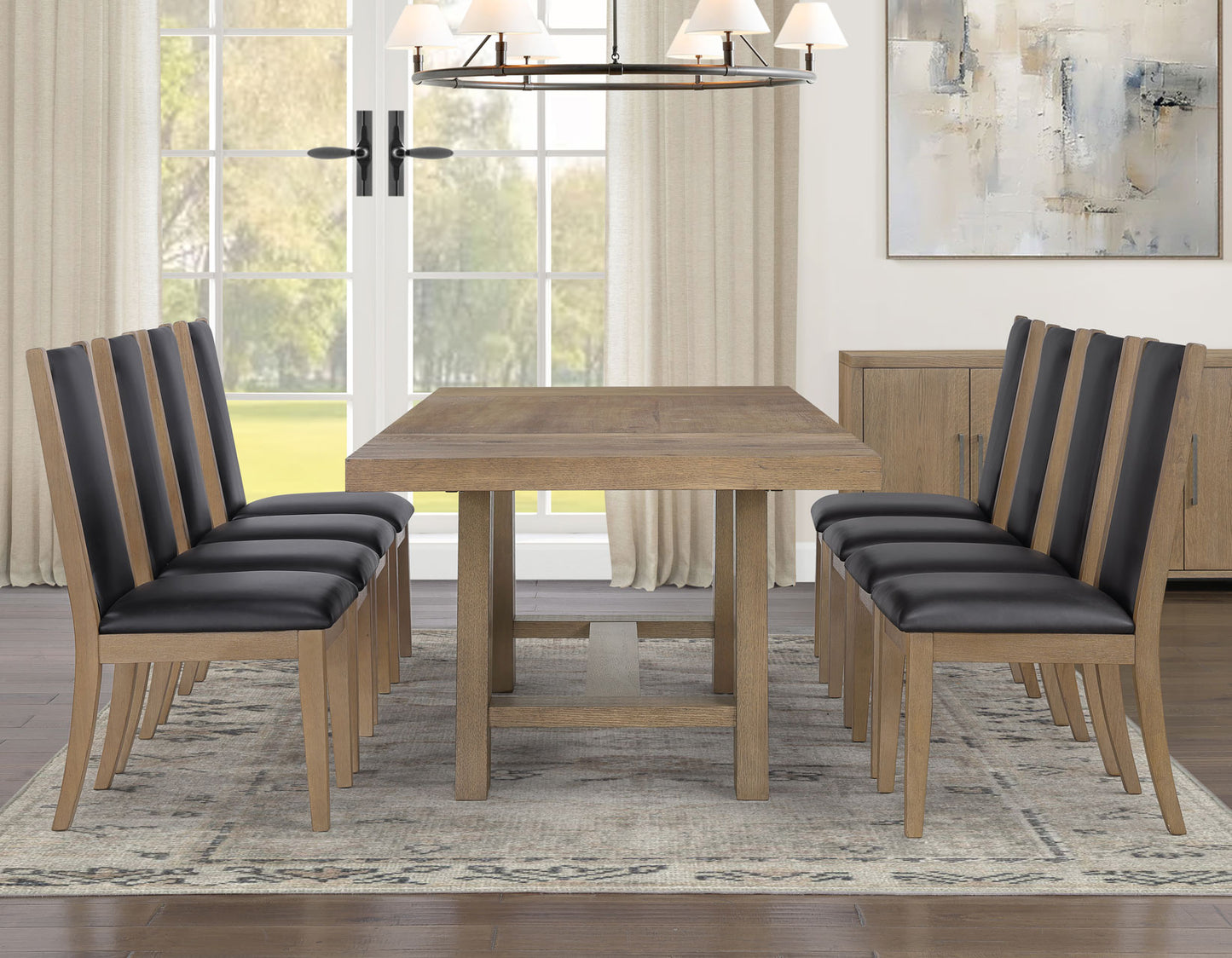 Orinda 5-Piece 72-108-inch Dining Table Set with 4 Side Chairs