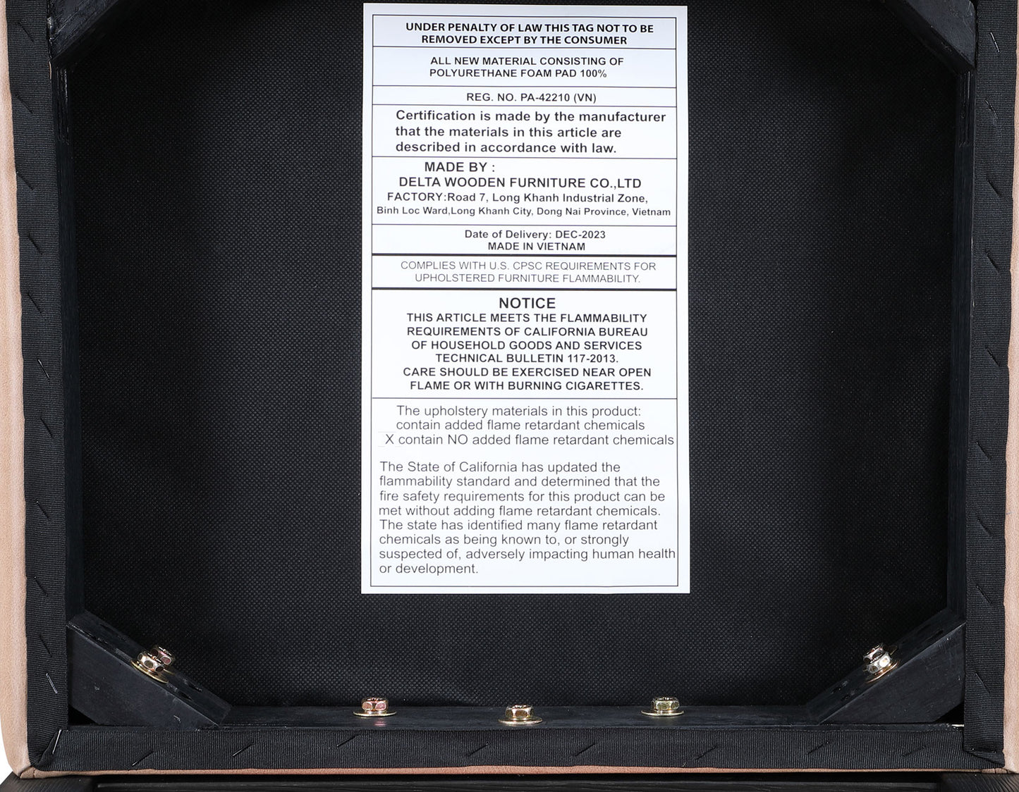 Aubrey 24″ Counter Chair, Camel Vegan Leather with Black wood finish