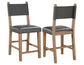 Aubrey 24″ Counter Chair, Gray Vegan Leather with Driftwood finish