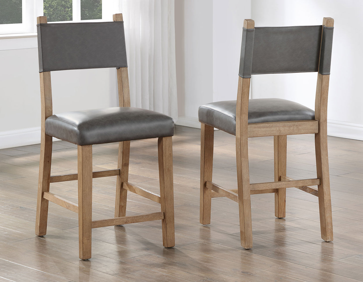 Aubrey 5-Piece 59.5″ Counter Dining Set, Driftwood Finish