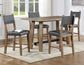 Aubrey 5-Piece 59.5″ Counter Dining Set, Driftwood Finish