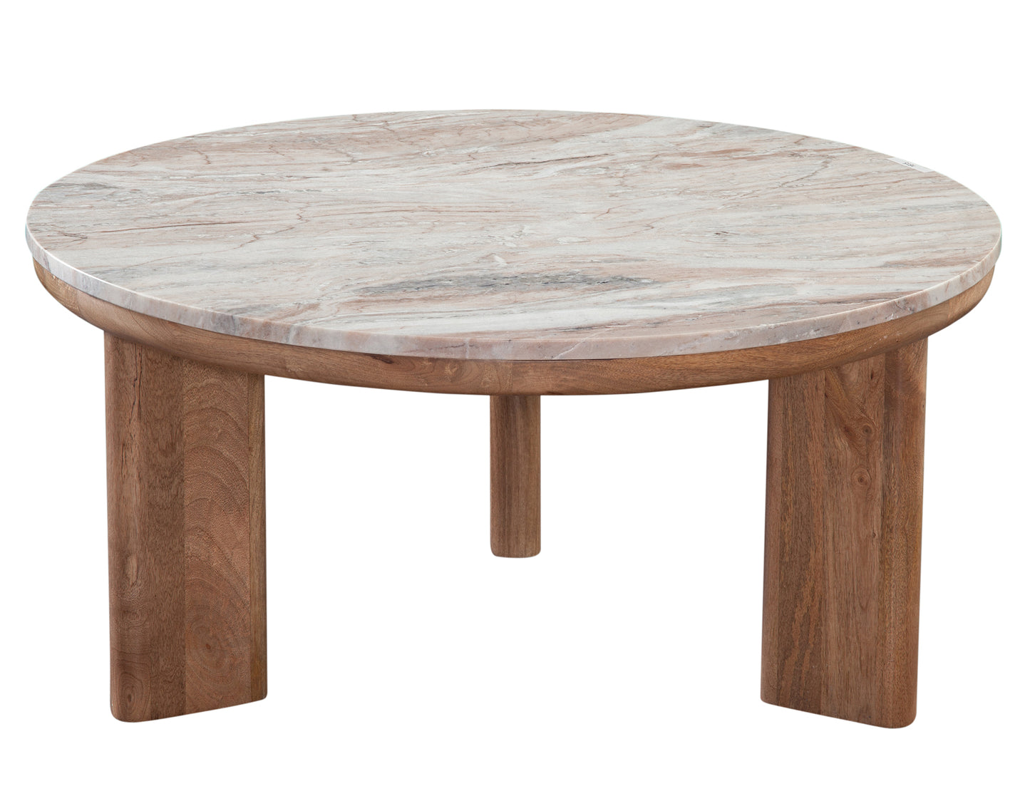 Sidney 36″ Round Brown Marble Top Coffee Table