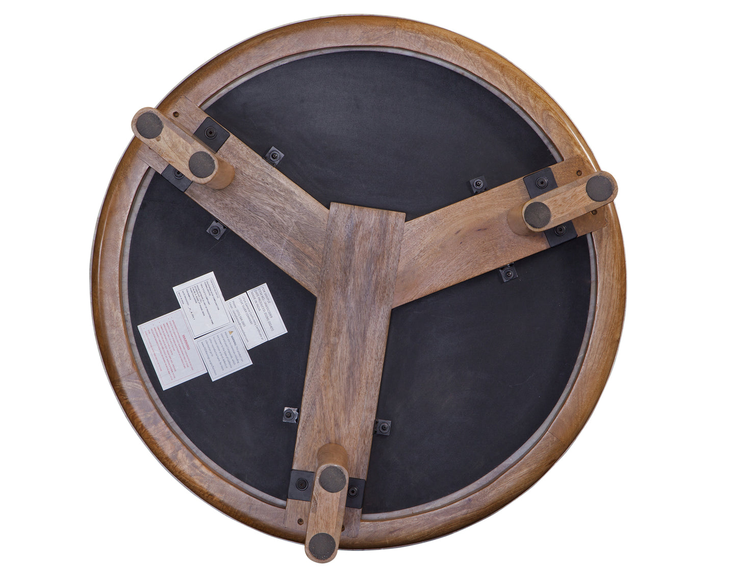 Sidney 36″ Round Brown Marble Top Coffee Table