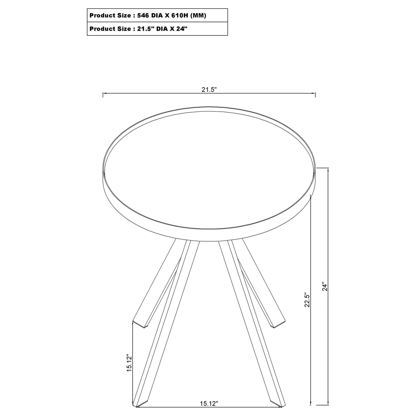 Briggs Round Marble Printed Glass Top End Side Table White - Discount Furniture Connection