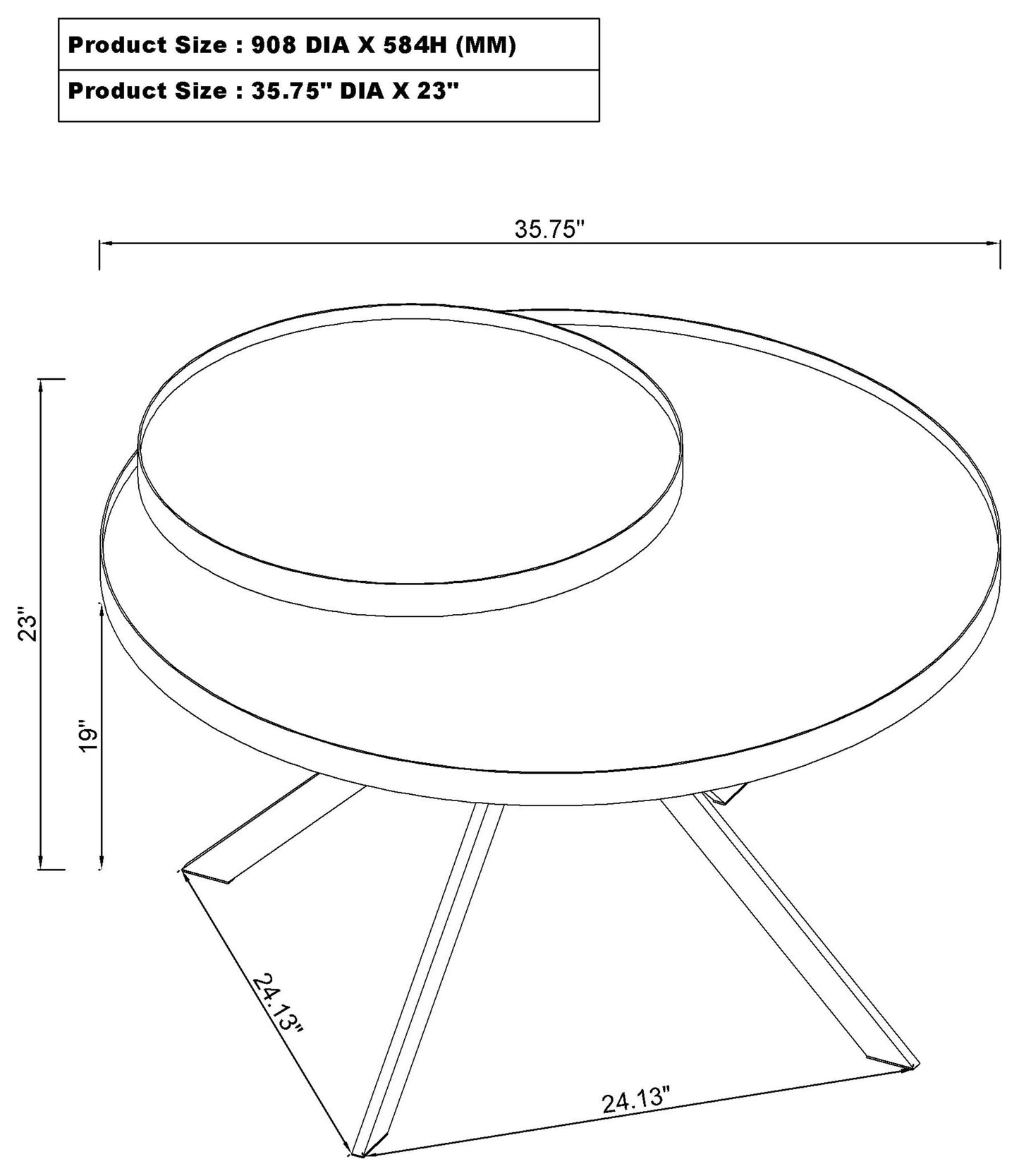 Briggs 3-piece Round Coffee and End Table Set Black
