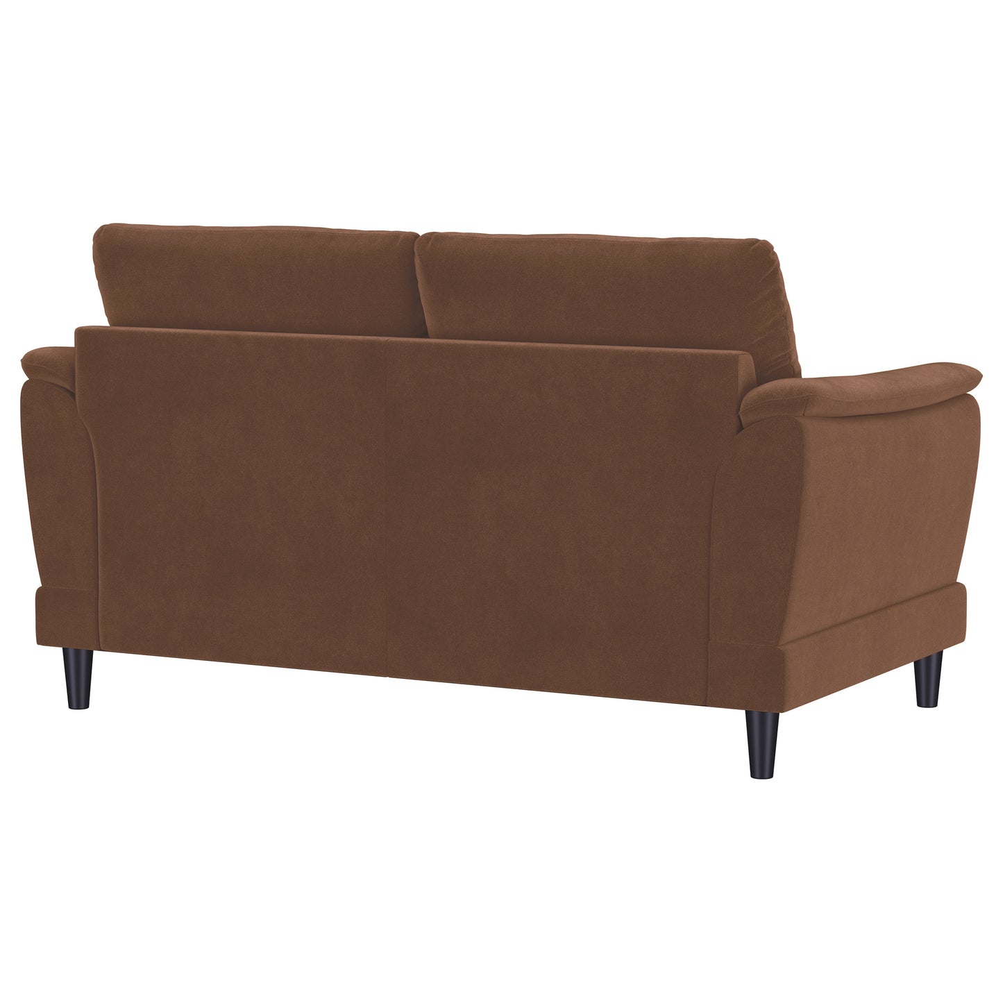 Selma Velvet Upholstered Crescent Arm Loveseat Rust