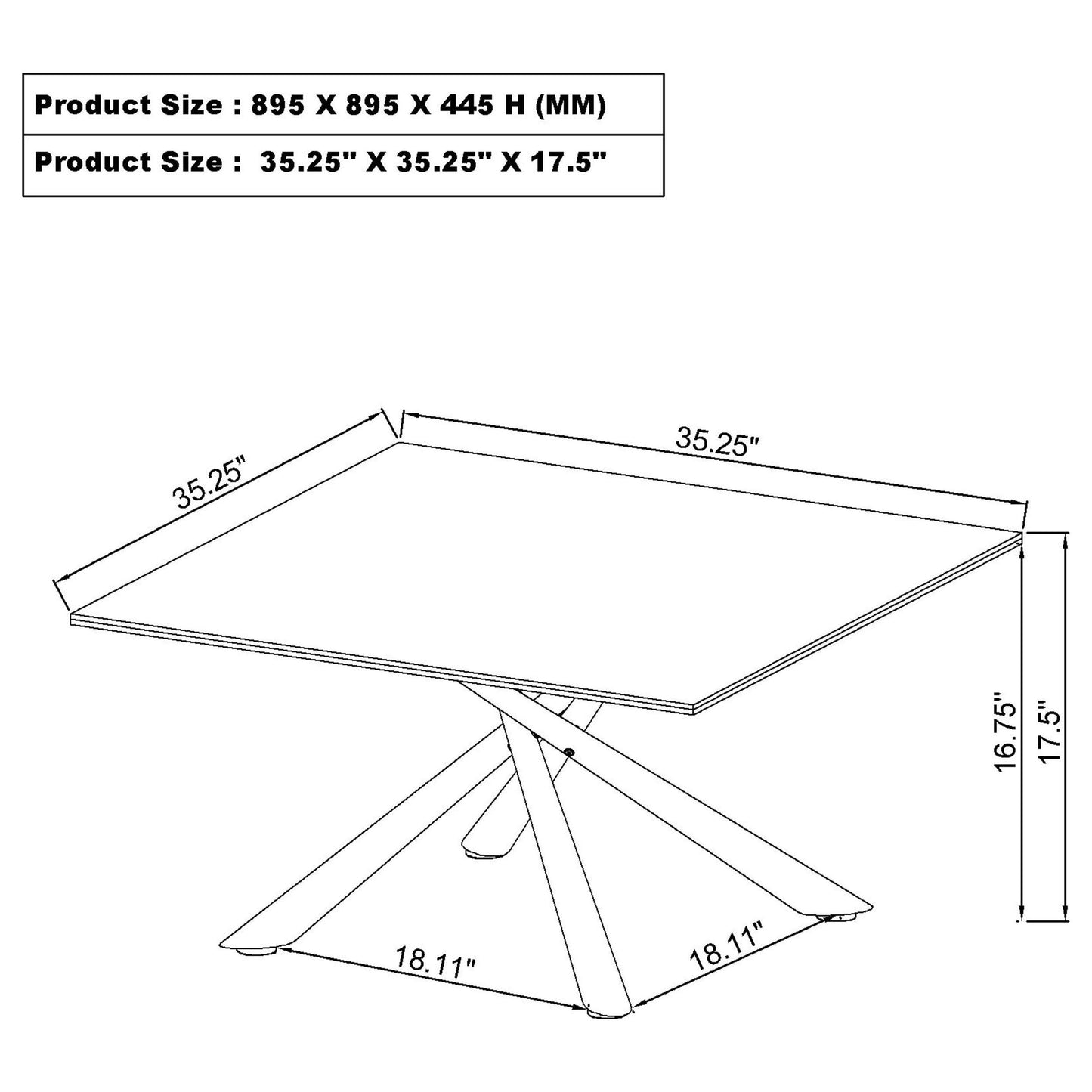 Carvell Square Sintered Stone Top Coffee Table Mirage White - Discount Furniture Connection