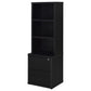 Westpark 3-shelf Bookcase USB and Lockable Drawer Black