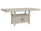 Garland 60-80″ Counter Table with 20″ Leaf, Greige Finish