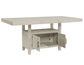 Garland 60-80″ Counter Table with 20″ Leaf, Greige Finish
