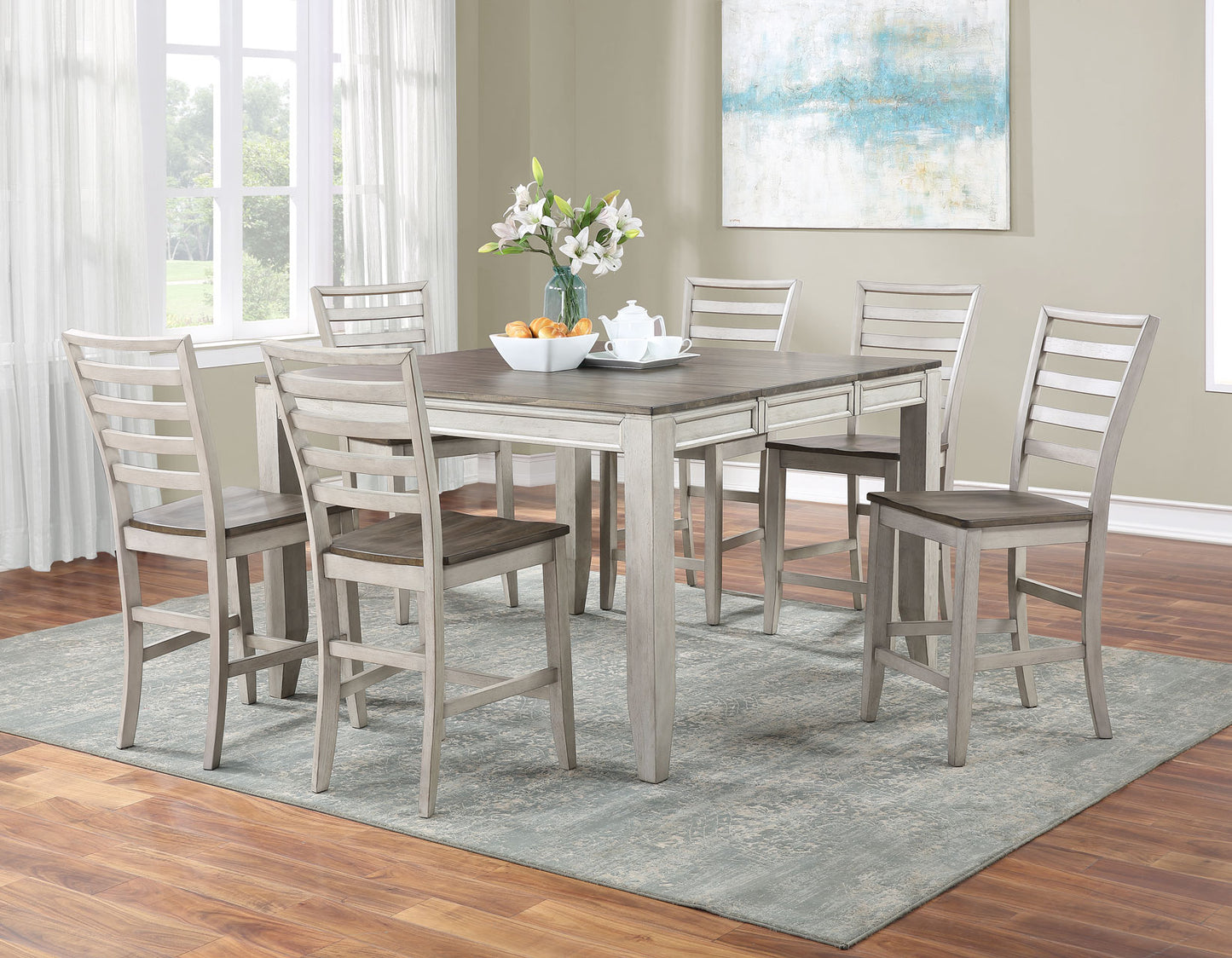 Abacus 5-Piece Counter Dining Set
(Counter Table & 4 Counter Chairs)